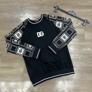 Aoa nỉ cổ tròn hoạ tiết cánh tay - áo nỉ bo cổ