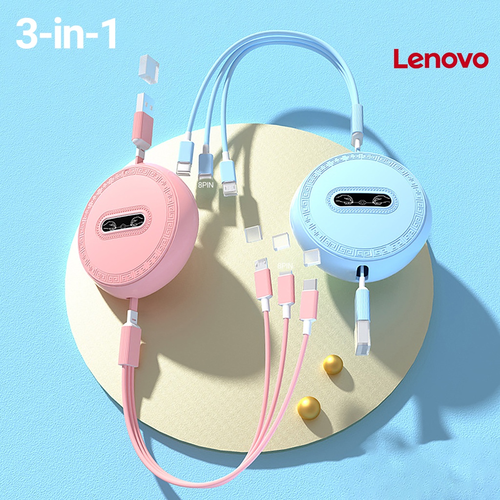 Dây cáp sạc nhanh LENOVO KC-Data 3 trong 1 8Pin / Micro USB / Type-C đa năng tiện dụng