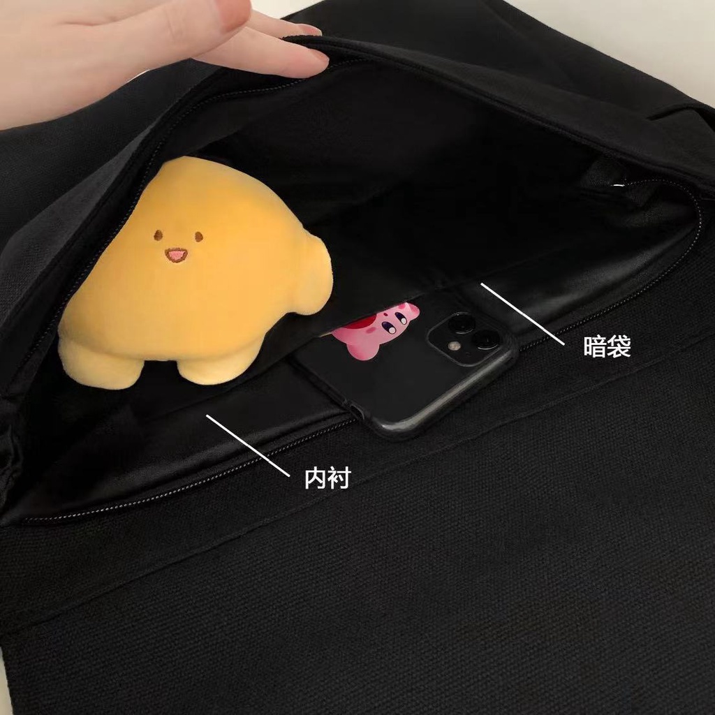 Túi Xách Vải Màu Trơn Phong Cách Nhật Hàn JP5 Thời Trang Cho Nam Và Nữ