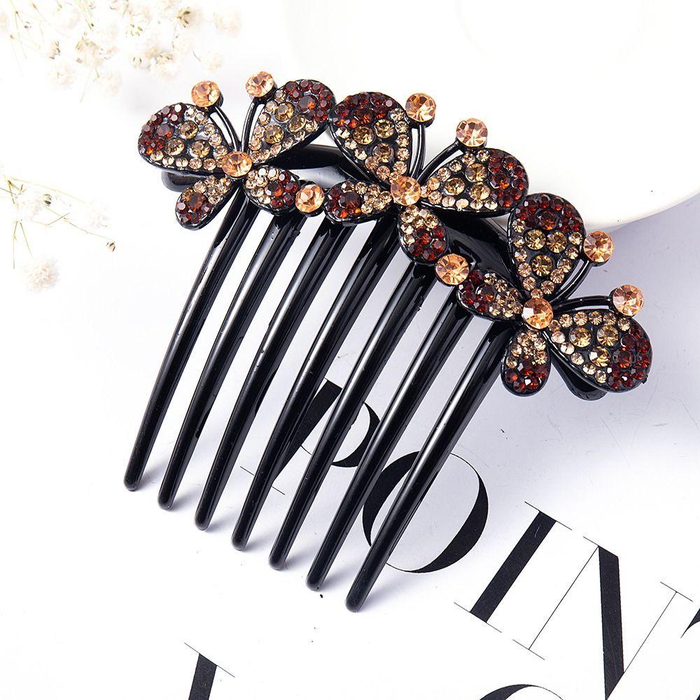 Lược Cài Tóc Hình Bướm Lấp Lánh Phong Cách Hàn Quốc Cho Cô Dâu