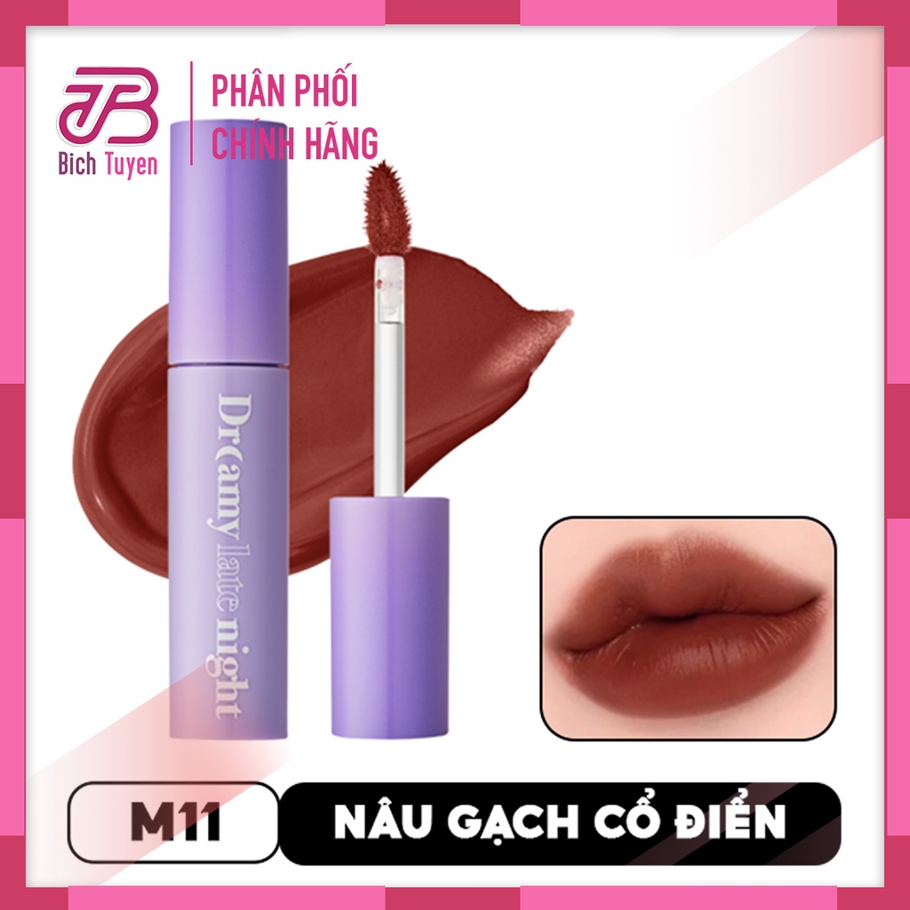 Màu M9 - M17 Son MERZY Son Kem Lì, Mịn Mượt Nhẹ Môi Merzy Dreamy Late Night Mellow Tint 4g BT Cosmetic