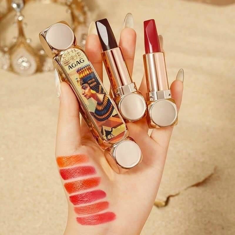 Son 6 màu AGAG siêu lì mẫu mới độc lạ, lên màu chuẩn đẹp, bám màu lâu, dưỡng ẩm môi mềm mịn, chống nước