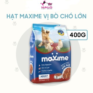 Thức ăn hạt cho chó trưởng thành vị thịt bò maxime - gói 400g