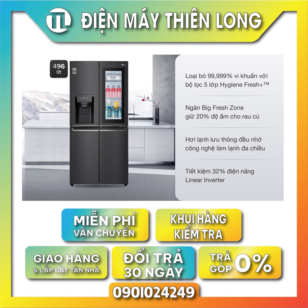 Tủ lạnh LG Inverter 496 lít GR-X22MB