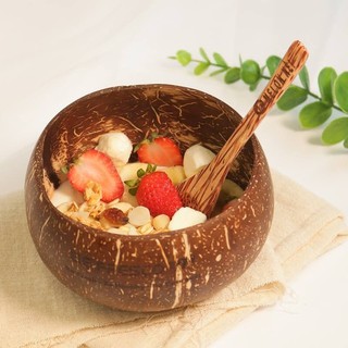 [Loại 1] Bát / Chén gáo dừa + Muỗng Gỗ Dừa