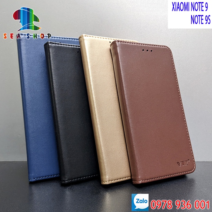 Bao da Xiaomi Redmi Note9, Note9S dạng ví, Có ngăn cài thẻ - tiền, Thiết kế nắp gập 2 mặt - Dựng điện thoại trên bàn