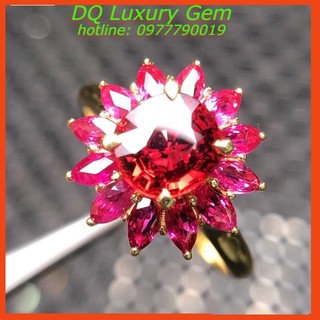 Nhẫn Nữ Đính Đá Ruby Facet Tự Nhiên Cao Cấp, Trẻ Trung, Tình Duyên , May Mắn, D510