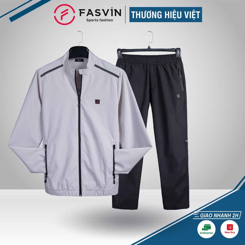 Bộ quần áo gió nam FASVIN BC22539.HN vải thể thao cao cấp 01 hàng chính hãng