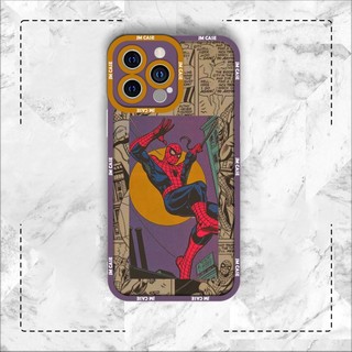 Ốp lưng iphone samsung xiaomi oppo cạnh vuông JMCase Spider Man Comic Marvel Comic