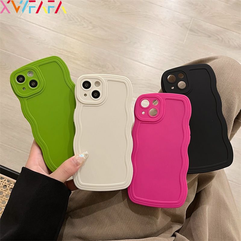 Ốp Điện Thoại Viền Lượn Sóng Màu Kẹo Trơn Chống Sốc Cho OPPO Reno8 8pro + Reno7pro Reno6 Reno5