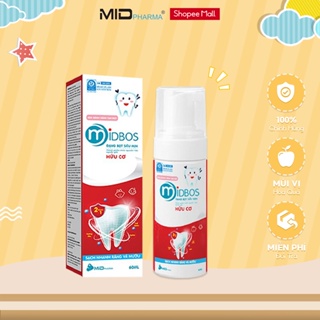 Kem đánh răng dạng bọt Midbos thương hiệu Midkid hữu cơ nuốt được cho bé