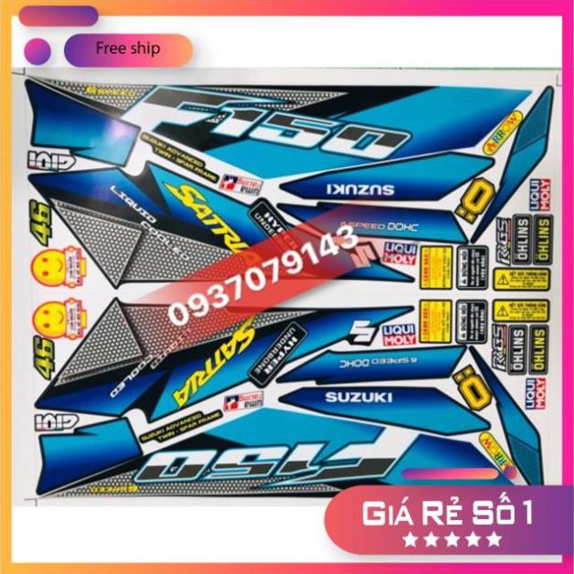 DECAL PVC 5 LỚP CHẤT LƯỢNG CAO Tem rời Satria fi dán xe đen