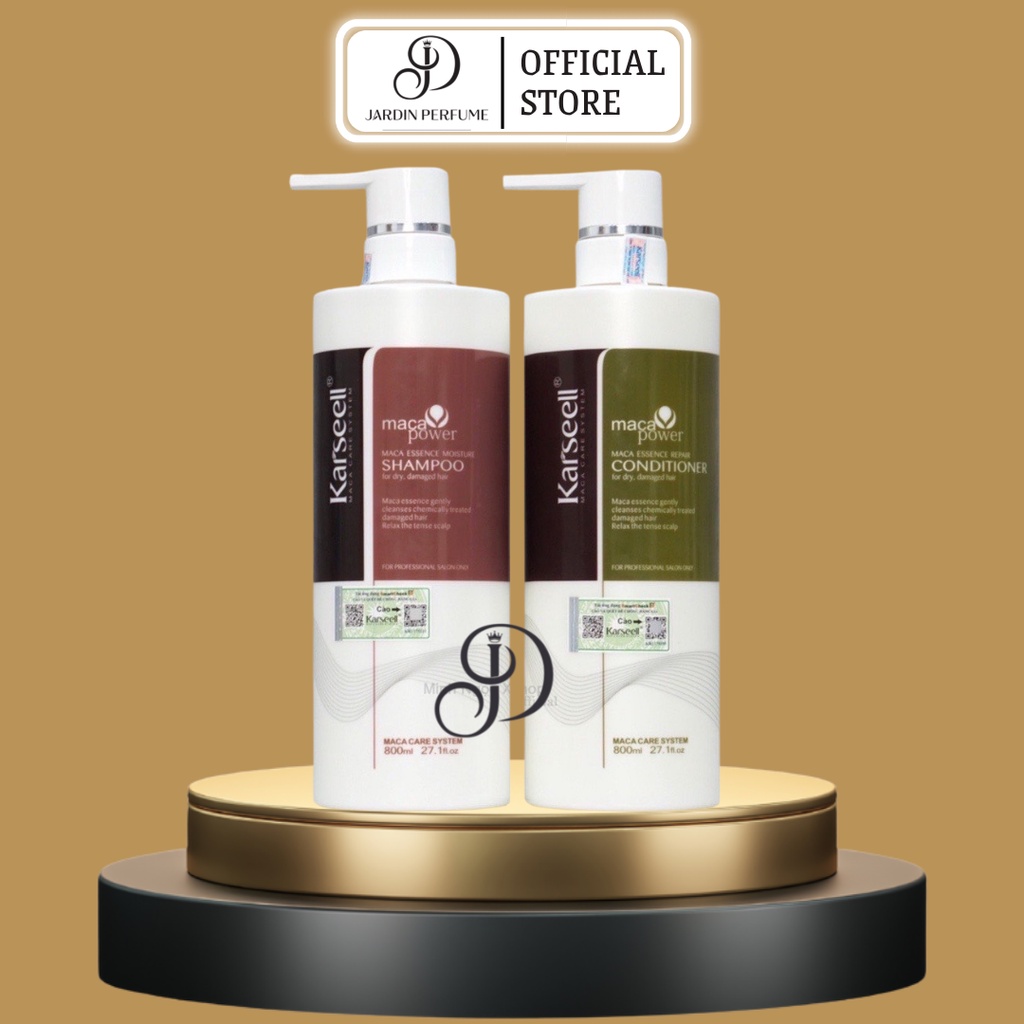Dầu gội xả COLLAGEN KARSEELL MACCA phục hồi tóc khô xơ hư tổn siêu mượt hương nước hoa 800ml * 2 tóc đẹp chuẩn Salon
