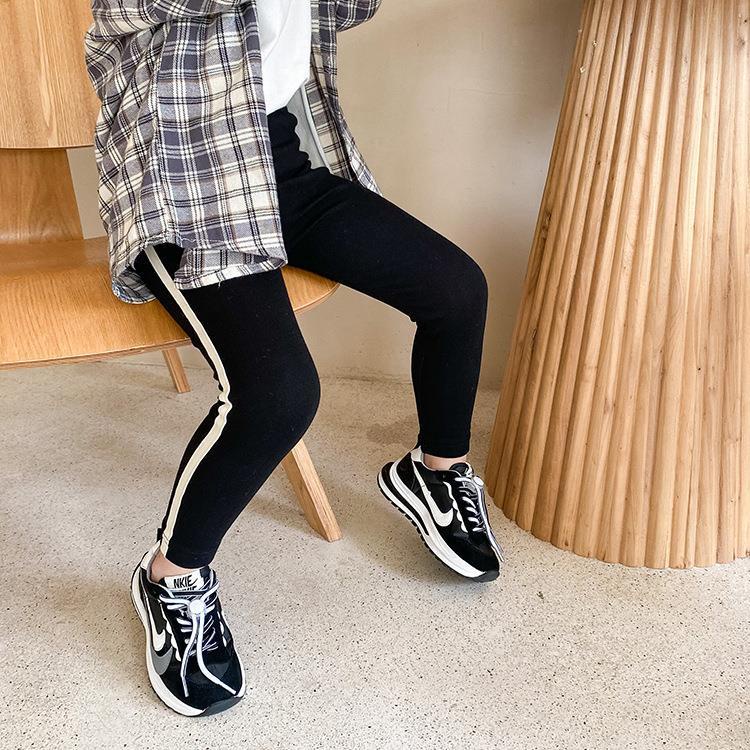 Quần legging sọc bên QG513 sz 90-150,  legging mỏng, co dãn nhiều, thời trang hàn quốc thu đông cho bé 2022