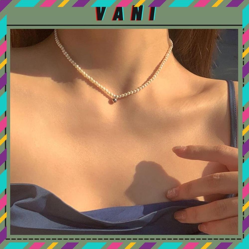 Hot Trend Dây Chuyền, Vòng Cổ, Choker Hạt Châu Đính Bi Phong Cách Cổ Điển - Vani Store [TS000479-557]