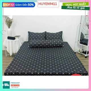 Bộ ga gối 3 món cotton poly 1m5x2m,được chọn mẫu-kẻ bàn cờ