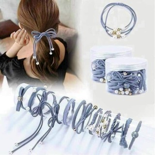 Set chun buộc tóc 12 chi tiết, dây thun cột tóc