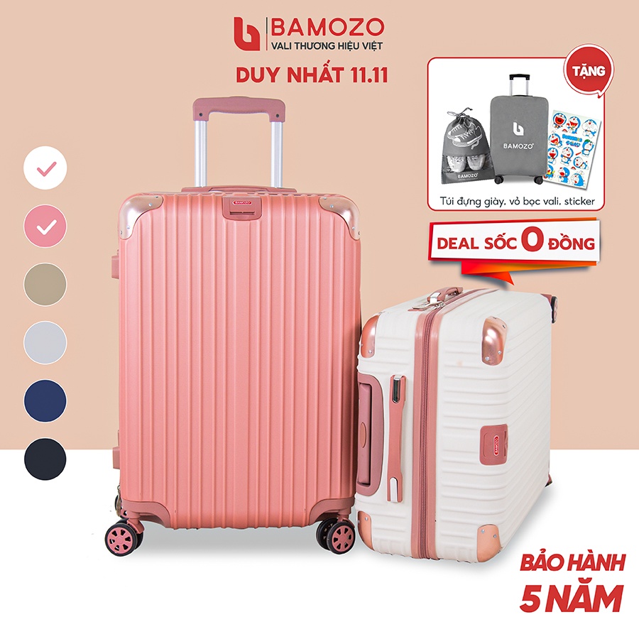 Vali du lịch size 20/size 24 Bamozo 8801/8809, Vali kéo Xách Tay Bịt Góc Chống Va Đập – Bảo hành 5 năm,1 đổi 1 30 ngày