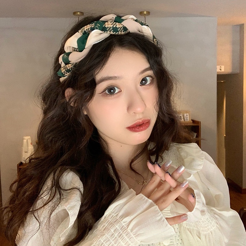 Băng Đô Cài Tóc Bản Rộng Màu Trơn Thời Trang Thu Đông Cho Nữ