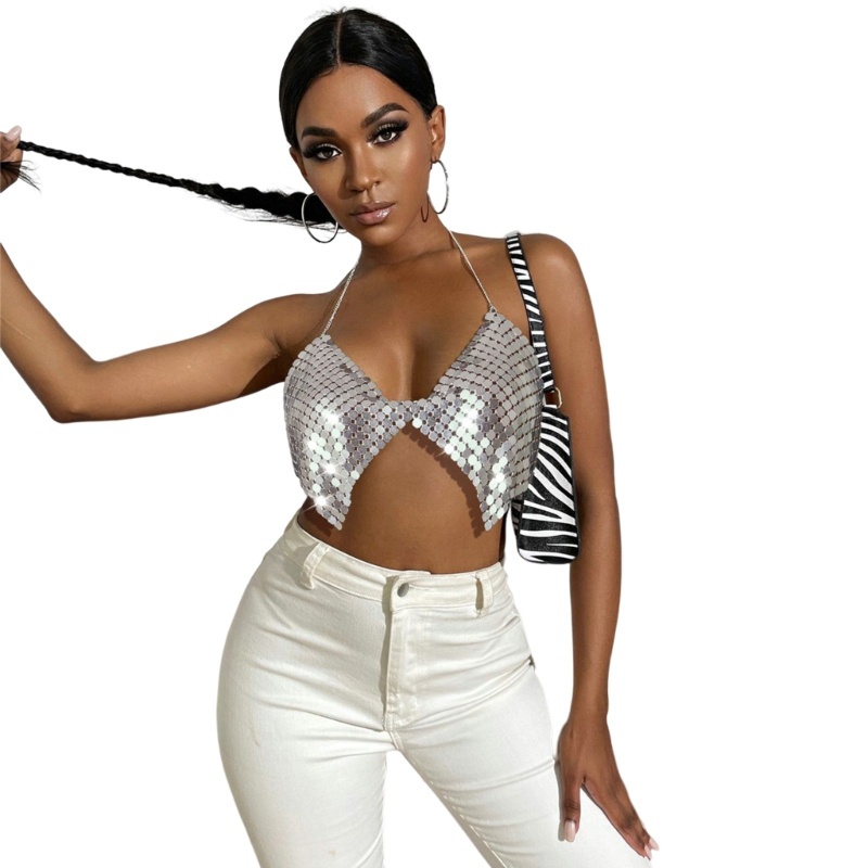 Áo Ngực Một Mảnh Đính Kim Sa Gợi Cảm Cho Nữ