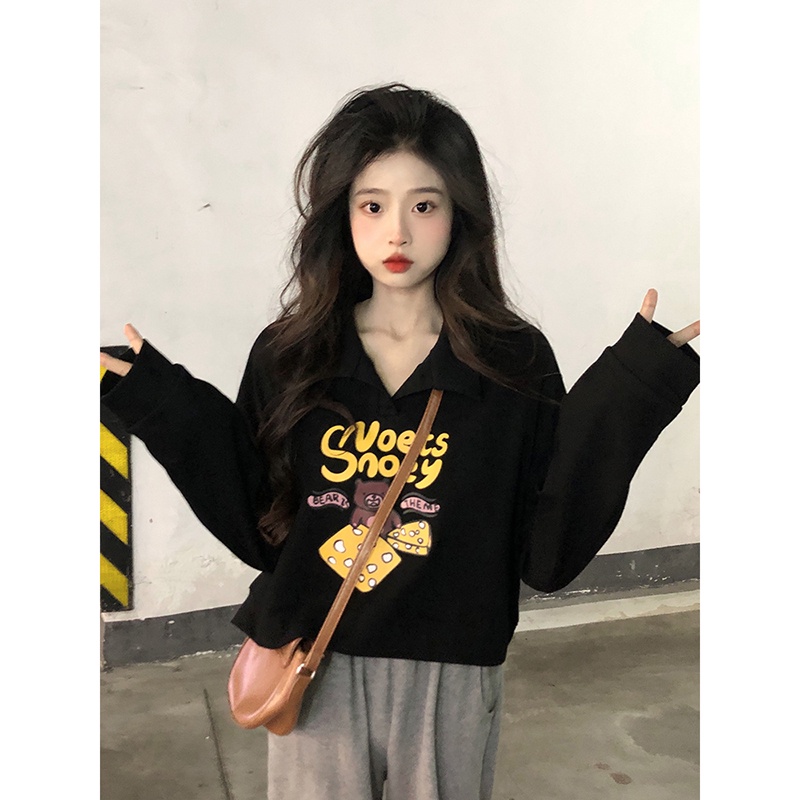 Áo thun nữ NRVP dài tay dáng rộng phong cách Hàn Quốc