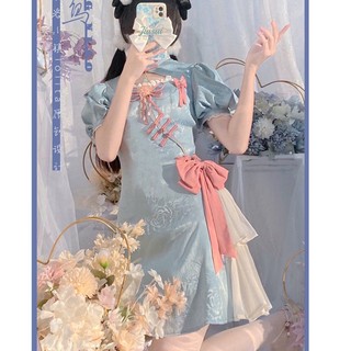 [Hàng Có Sẵn] Sườn Xám Cách Tân Ngắn Nhẹ Phong Cách Lolita