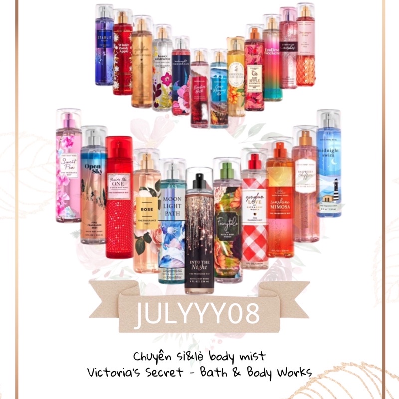 Xịt Thơm Toàn Thân Body Mist Bath and Body Works  236ml - Freeship +jɥȽÿ08+