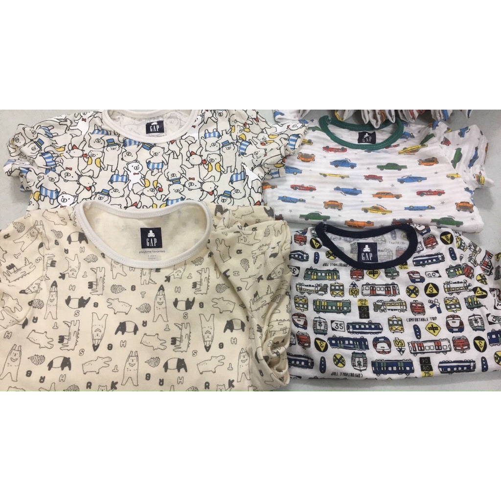 Bộ quần áo trẻ em tay ngắn hoạt hình thun co dãn và siêu mềm mịn