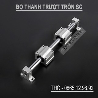 Bộ thanh ray trượt tròn phi 16mm (1 thanh SC16 dài 1 mét + 2 bi trượt SCS16UU + 2 gối đỡ SK16)