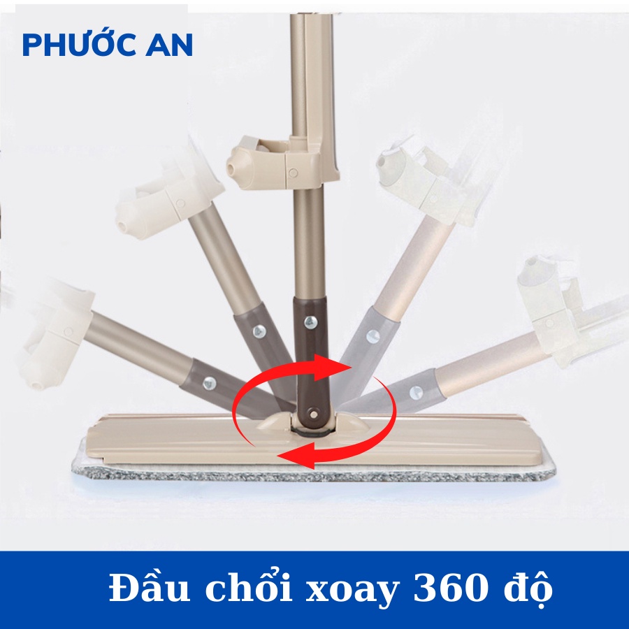 Cây lau nhà tự vắt thông minh - Chổi lau nhà tự vắt 360 độ Tặng kèm bông lau