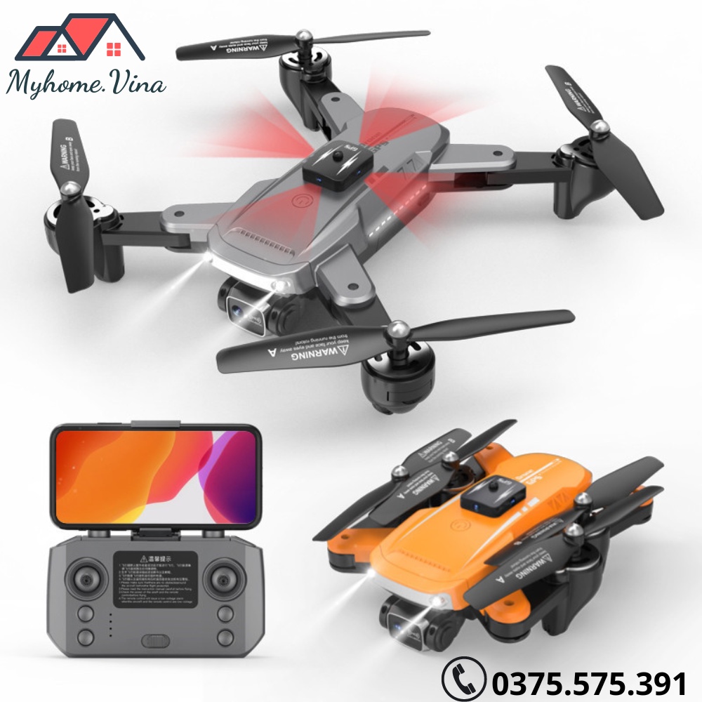 Flycam mini S7 camera 8K độ nét cao định vị GPS cảm biến tránh chướng ngại vật, Máy bay điều khiển từ xa camera kép