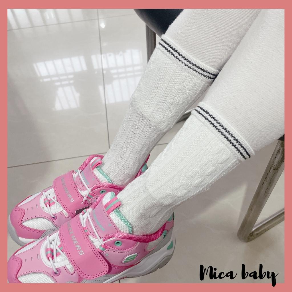 Tất vớ cao cổ chất len dập hình nổi phong cách Hàn Quốc đáng yêu cho bé T40 Mica baby