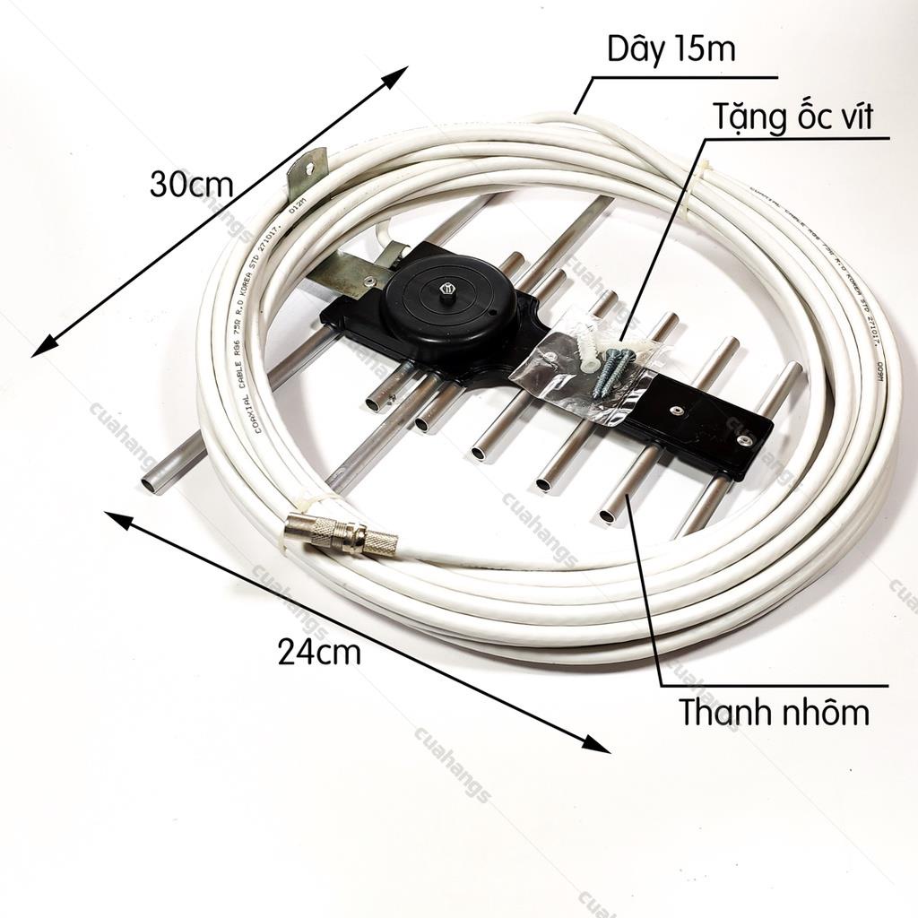 Ăng ten TV DVB T2 anten dvb t2 kèm dây 15m VNN PRO thu truyền hình mặt đất sóng khoẻ