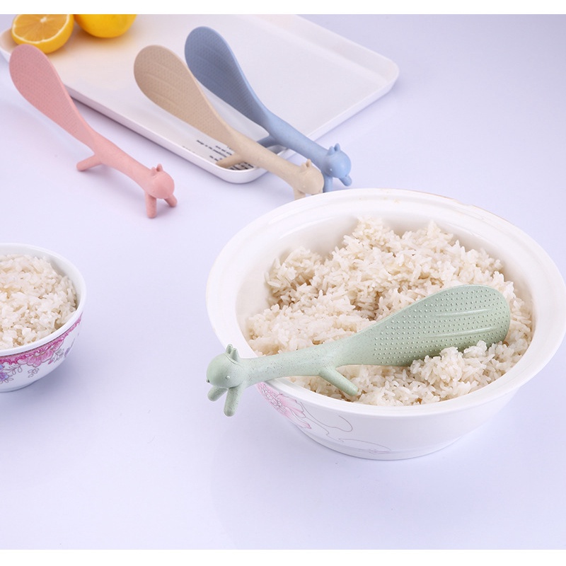 Vá múc cơm/muỗng xới cơm lúa mạch hình chú sóc xinh xắn dễ thương chống dính tốt, cứng cáp, chịu nhiệt cao khogiasi.247