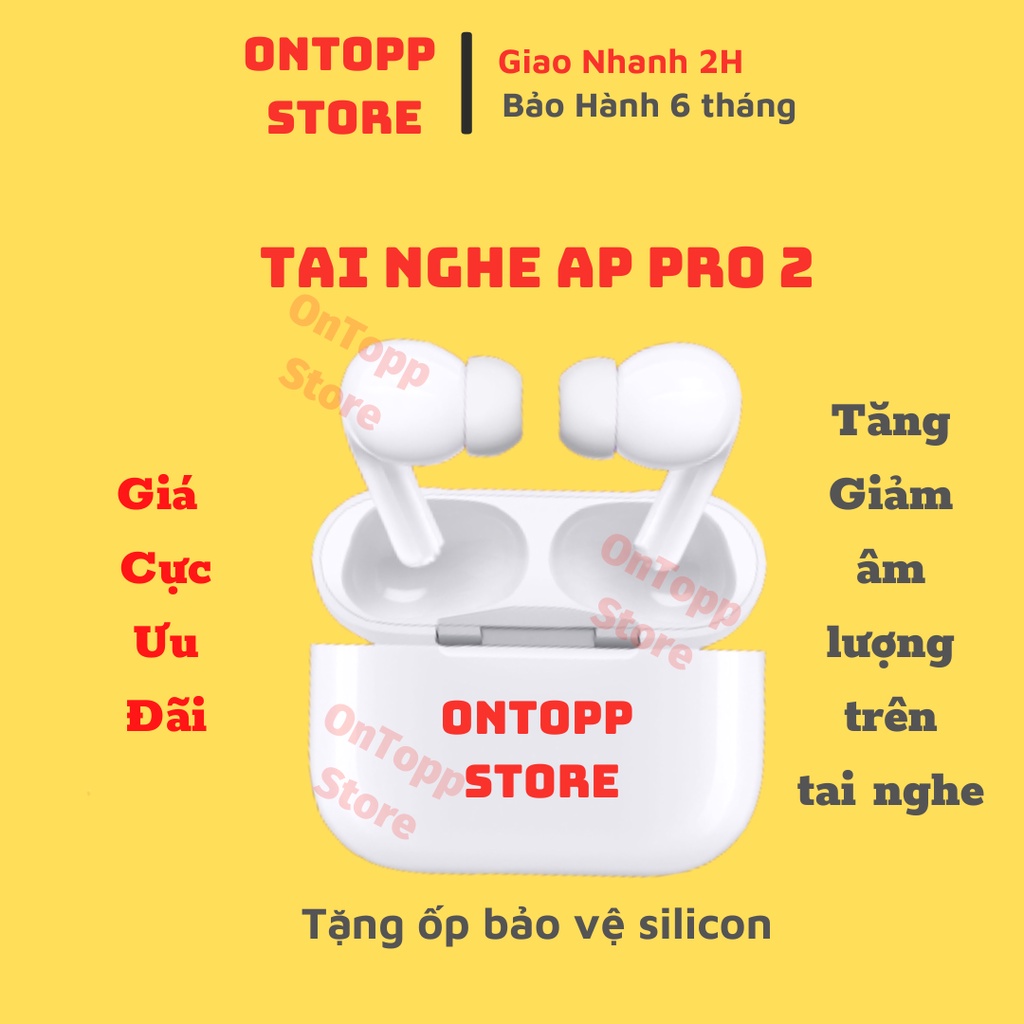 Tai Nghe Bluetooth Không Dây PRO 2 - Điều Chỉnh Âm Lượng Trên Tai Nghe, Đổi Tên - Định Vị - Dùng cho Cả IOS và Android