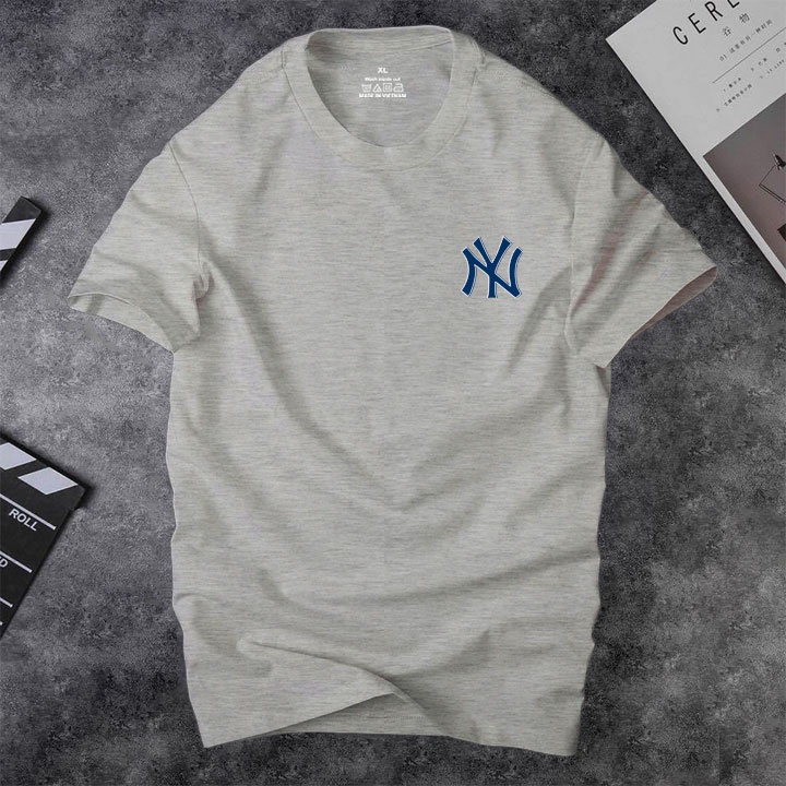 Áo thun nam cổ tròn NY Depstyle PT9 chất cotton, logo nhung mịn đẹp phản quang
