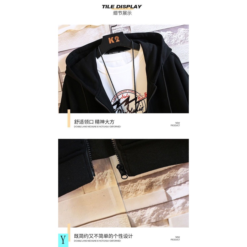 Áo Khoác Cardigan Plus Size Lớn 150kg Lót Lông Cừu Dày Dặn Phối Khóa Kéo Thời Trang Thu Đông Cho Nam M-8XL