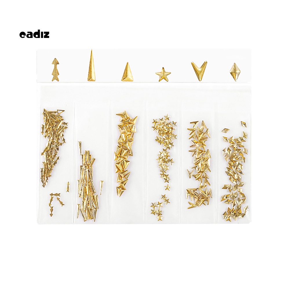 Hộp Phụ Kiện Đinh Tán Kim Loại Hình Trăng Sao Trang Trí Móng Nghệ Thuật