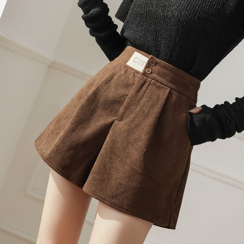 Quần Short Nhung Dày Ống Rộng Phong Cách Hàn Quốc Mới Cho Nữ