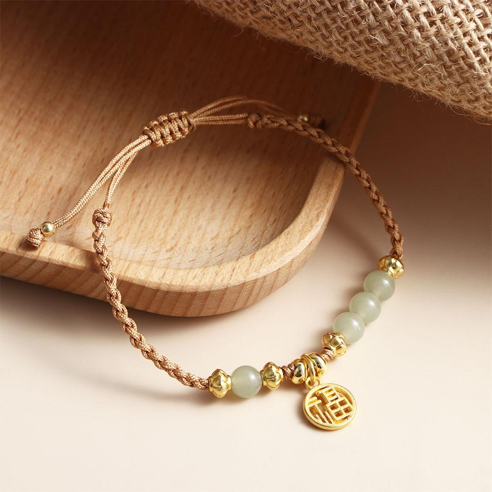 Vòng Đeo Tay May Mắn 26Eddie Bằng Đồng Phong Cách Trung Hoa Cổ Điển Dành Cho Nữ