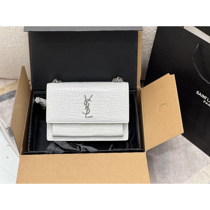 Túi xách nữ Y.Sunset vân cá sấu sz22cm(đen&amp;trắng) chuẩn đẹp fullbox hịn