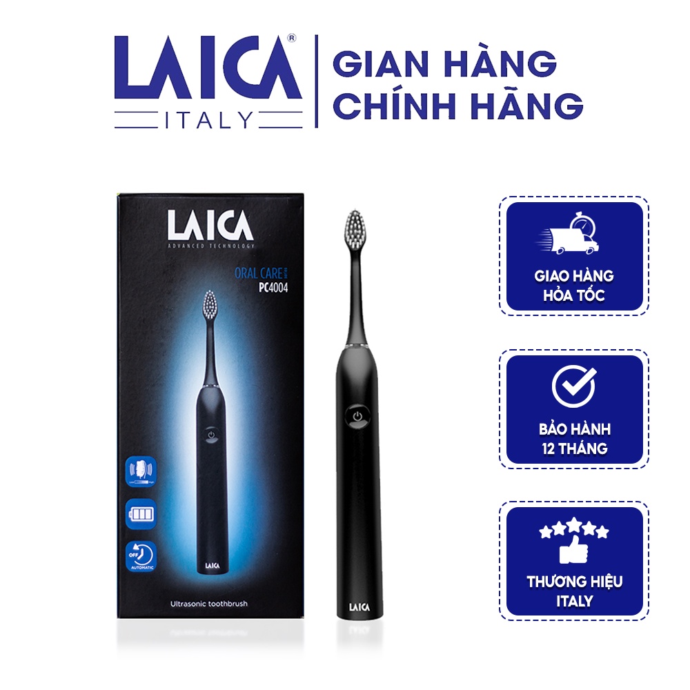 Bàn chải điện siêu âm LAICA PC4004 - Sạc pin - Kèm hộp đựng sang trọng