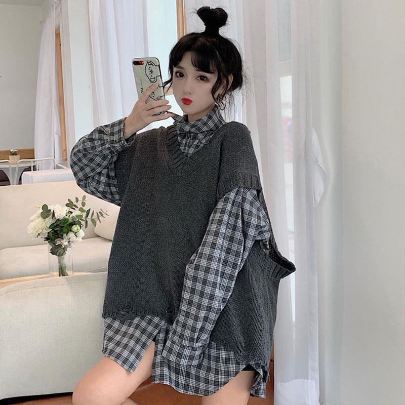 Áo Len Không Tay Thiết Kế Mới Thời Trang Mùa Xuân Thu Theo Phong Cách Hàn Quốc Cho