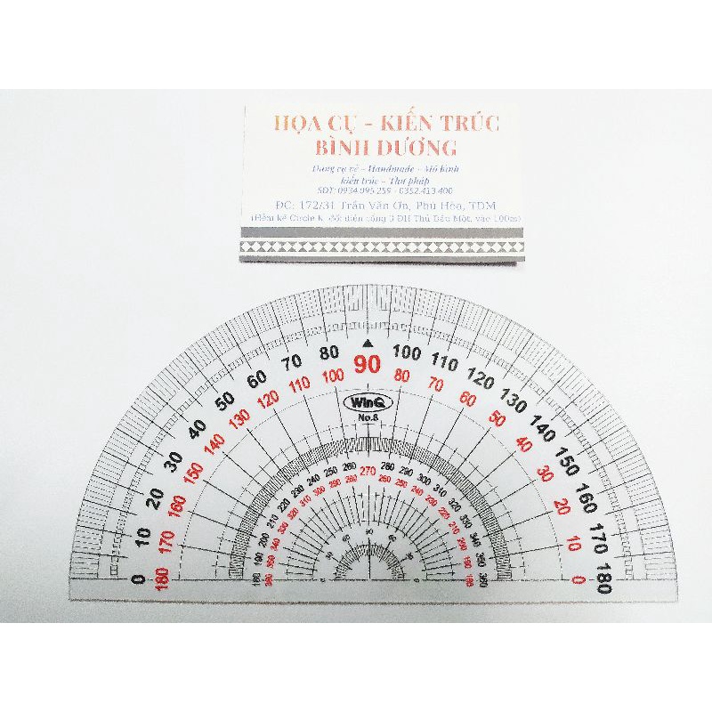 Thước đo độ lớn, thước bán nguyệt, thước đo 180 độ No.8