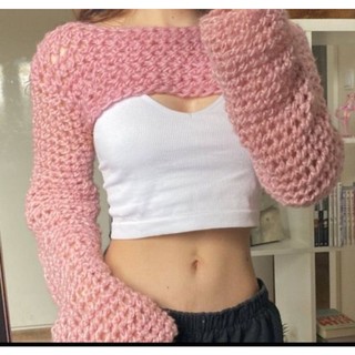 Áo lưới croptop dài tay