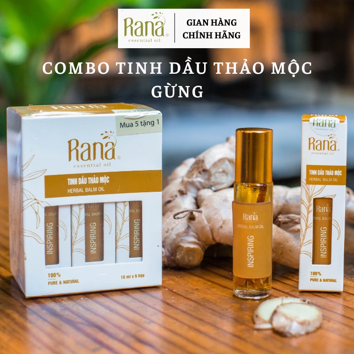 5 TẶNG 1 Tinh Dầu Thảo Mộc GỪNG (Inspiring) _10ml_Tinh dầu Việt Nam_Giải pháp CHỐNG SAY TÀU XE, LÀM ẤM CƠ TH