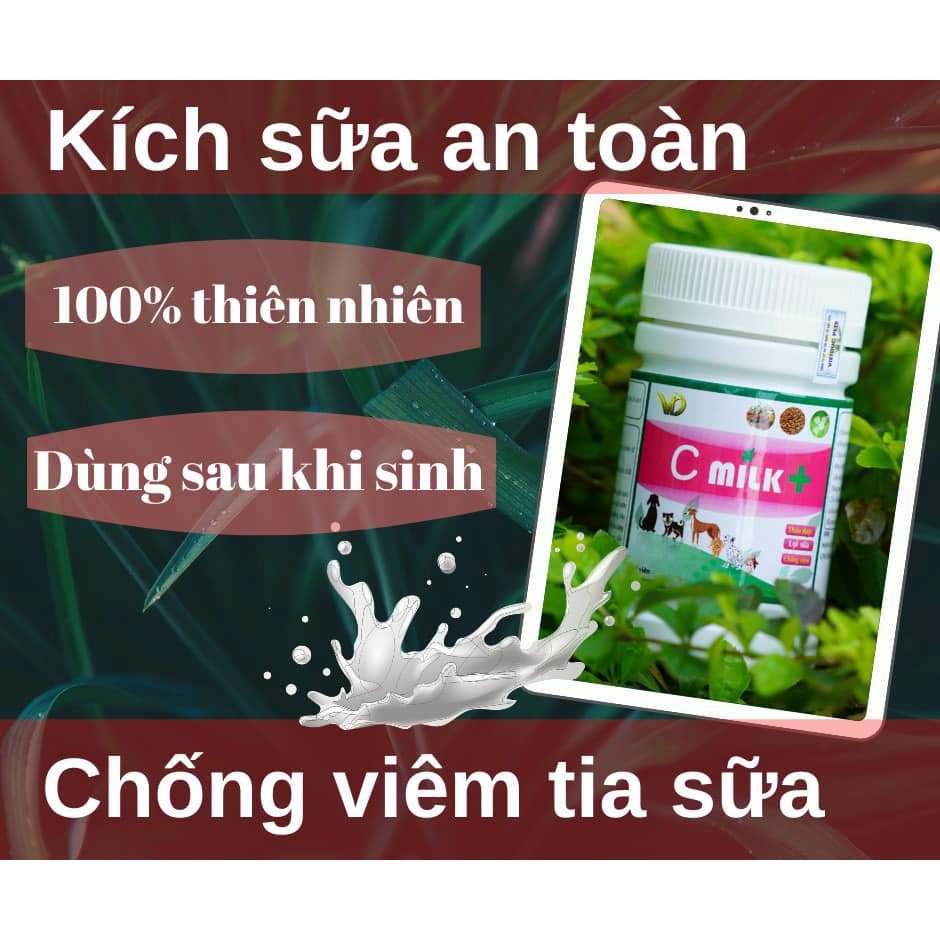 Bộ sản phẩm dành cho chó mang thai, chó mẹ, chó cho con bú Chibi powder 400g, canxi nano 150 viên, cmilk 150 viên