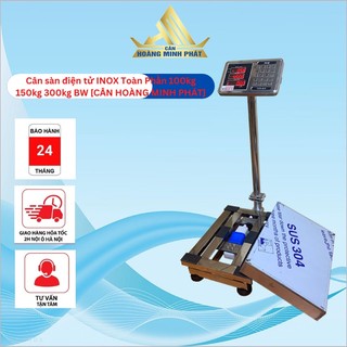 Cân bàn điện tử chống nước 100kg 150kg 300kg INOX TOÀN PHẨN BaWang. Bảo hành 2 năm [ CÂN HOÀNG MINH PHÁT ]