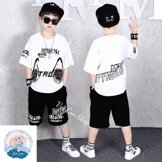 Bộ thể thao bé trai, Bộ cộc tay bé trai size đại, chất thông hơi thoáng mát
