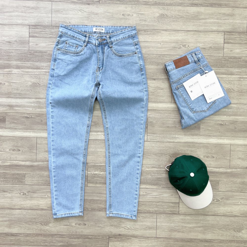 Quần Jean Dài Nam Xanh Coban Trơn BEACON DENIM Form Slim Fit JD527